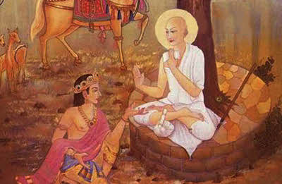 The first incarnation of Rishabhdev as the Merchant Dhana